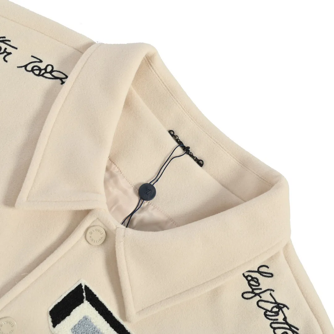 Louis Vuitton/Louis Vuitton 22Fw towel embroidered letter badge baseball jacket